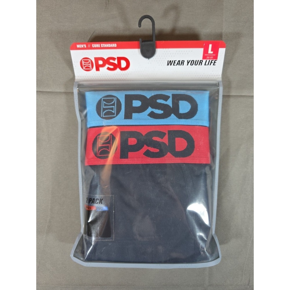 PSD Men's 2-Pk Core Standard Boxer Briefs Red Blue Size L Large New